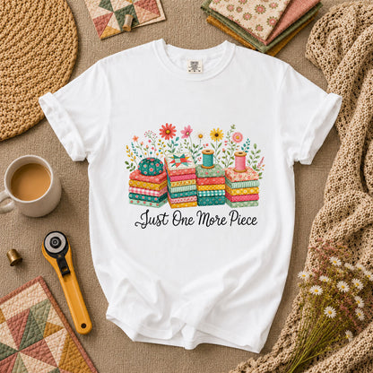 Just One More Piece Wildflowers Fabric Stack T-Shirt - White