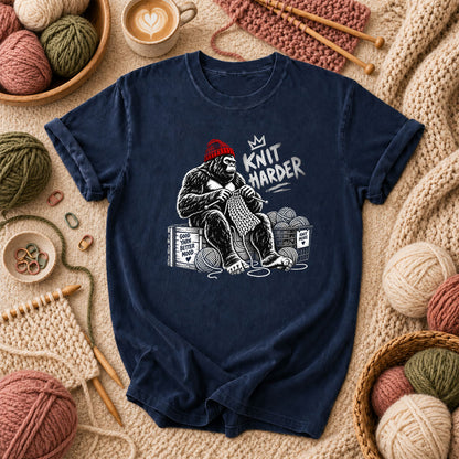 Knit Harder Gorilla With Beanie T-Shirt