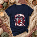Knitting On A Prayer Cat Women's V-Neck