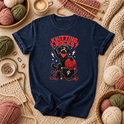 Knitting Rocks Doodle Dog T-Shirt