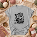 Knitting Rocks Grunge Black Cat T-Shirt