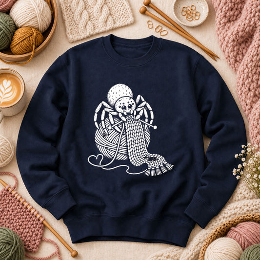 Knitting Spider With Yarn Ball Long Sleeve