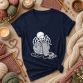Knitting Spider With Yarn Ball Women's V-Neck