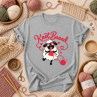 Knot Baaad Knitting Sheep T-Shirt - Athletic Heather