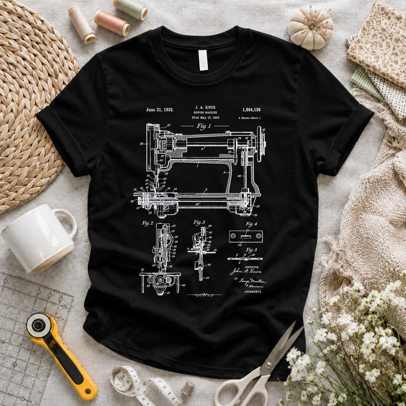 Knox 1932 Sewing Machine Patent T-shirt