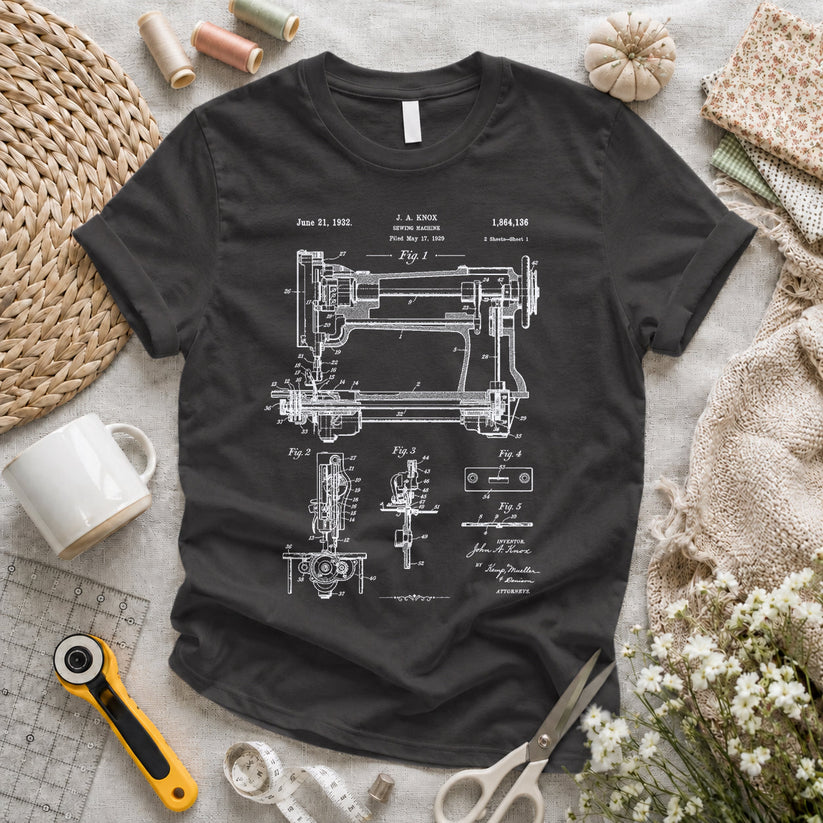 Knox 1932 Sewing Machine Patent T-shirt