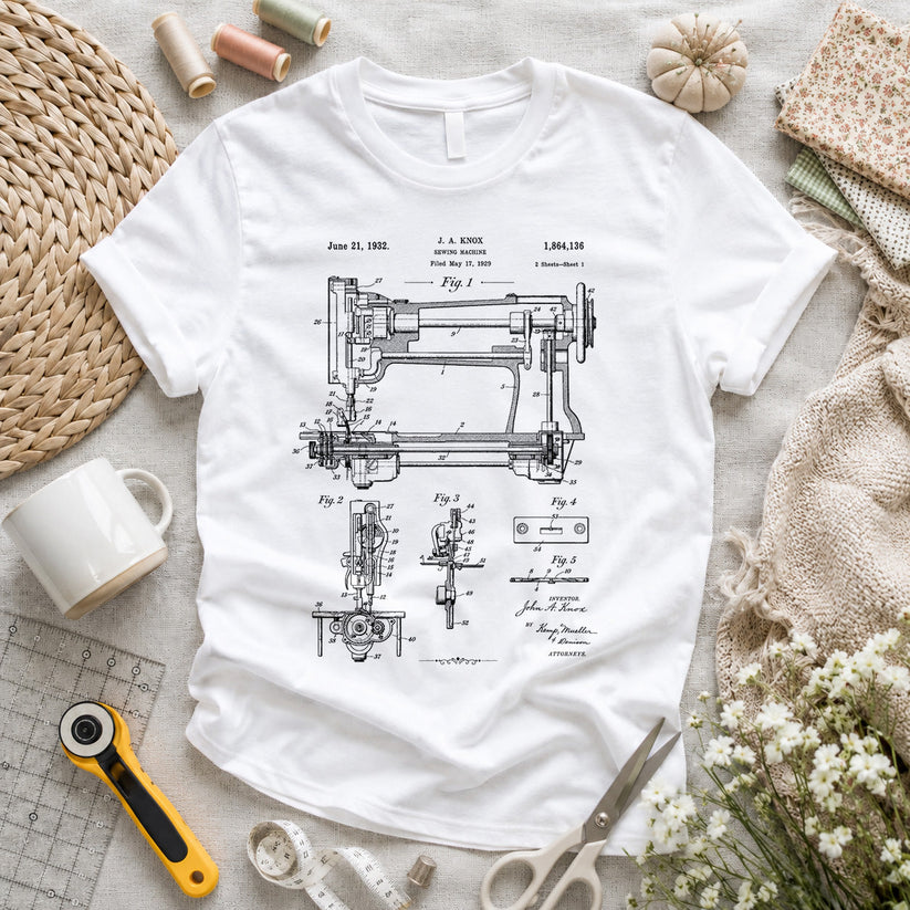 Knox 1932 Sewing Machine Patent T-shirt