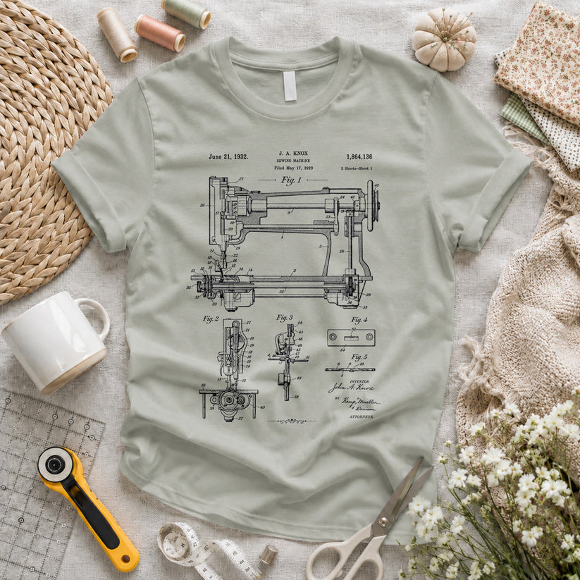 Knox 1932 Sewing Machine Patent T-shirt