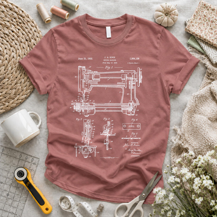 Knox 1932 Sewing Machine Patent T-shirt
