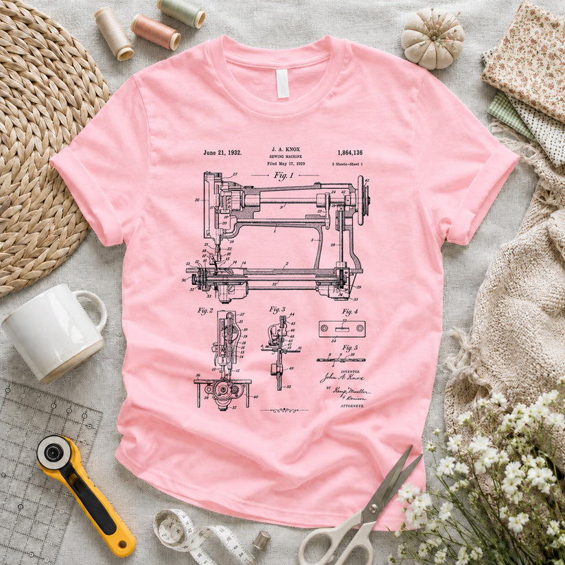Knox 1932 Sewing Machine Patent T-shirt