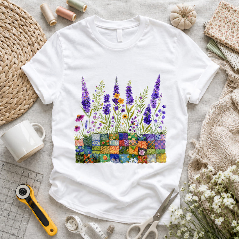 Lavender Patchwork Pots T-shirt