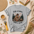 Life Is Better With A Quilt Bear Forest T-Shirt