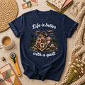 Life Is Better With A Quilt Bear Forest T-Shirt