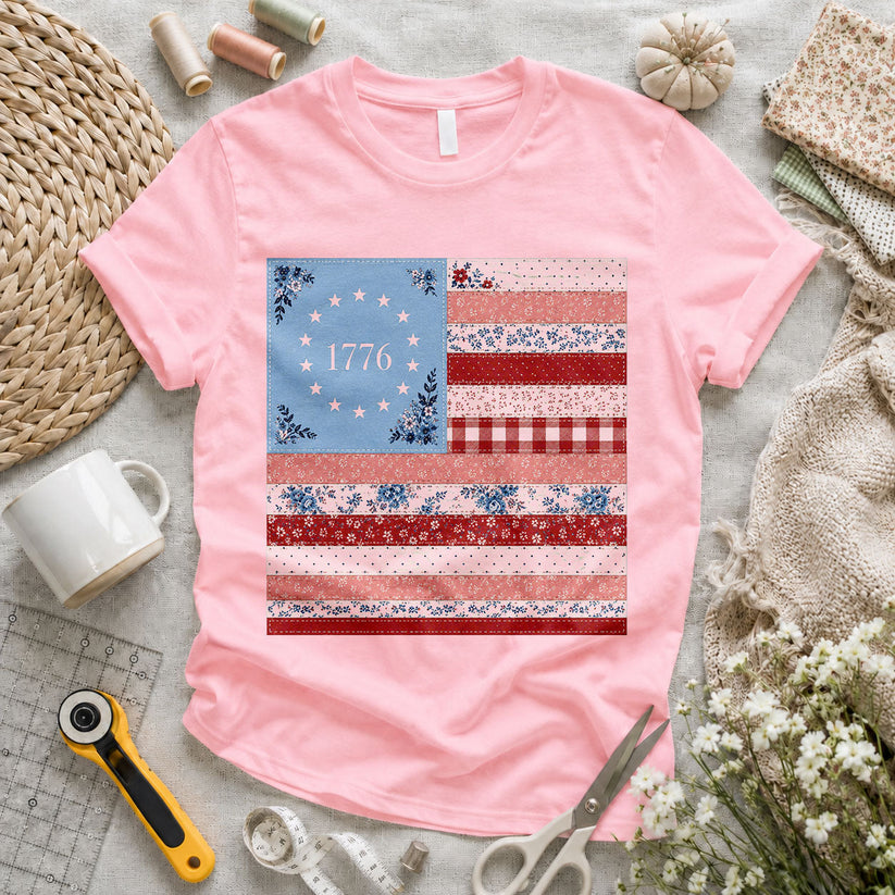 Life Liberty Pursuit of Quilting Founding Fathers - Pink flatlay