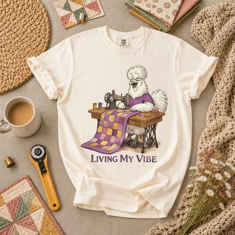 Living My Vibe Quilter T-Shirt - Ivory