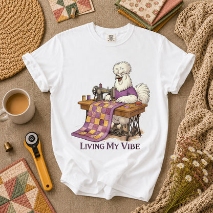 Living My Vibe Quilter T-Shirt - White