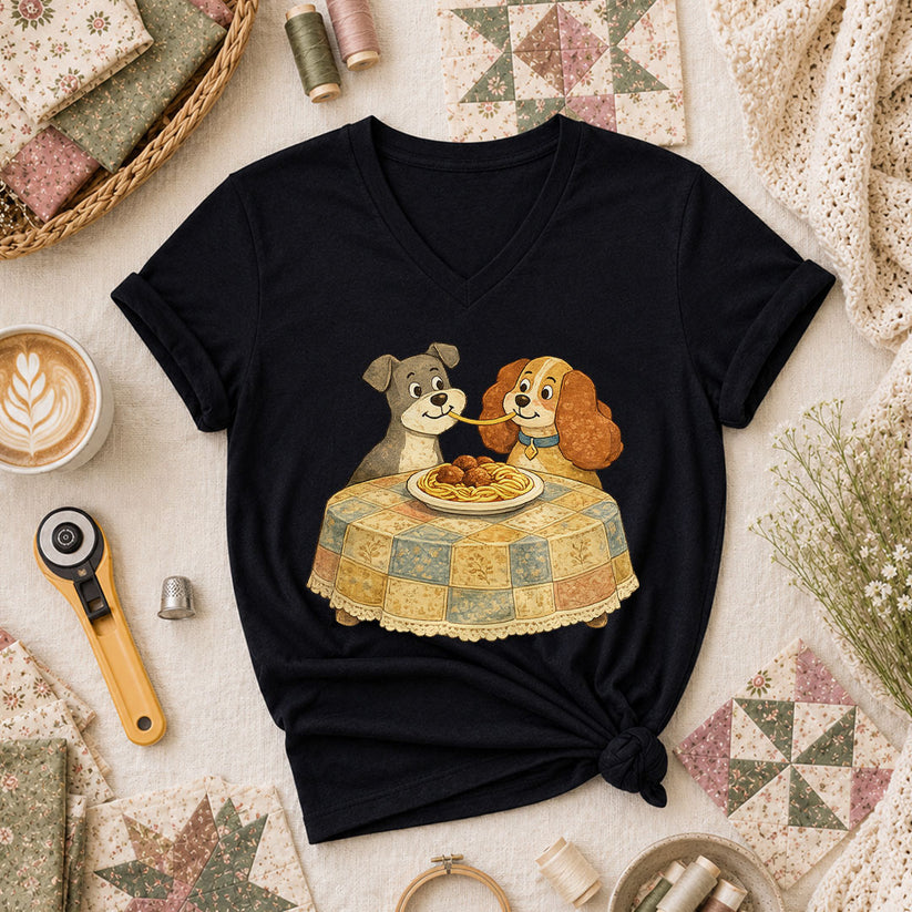 Love Dog Women's V-Neck - Black