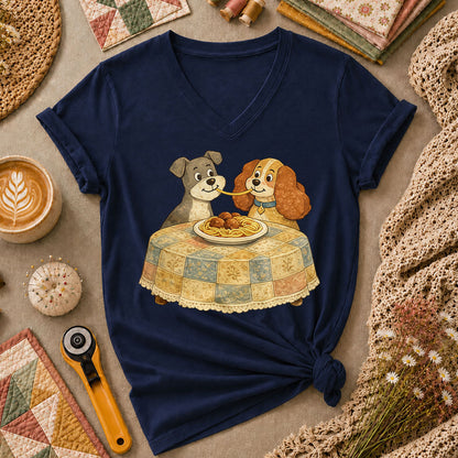 Love Dog Women's V-Neck - Navy