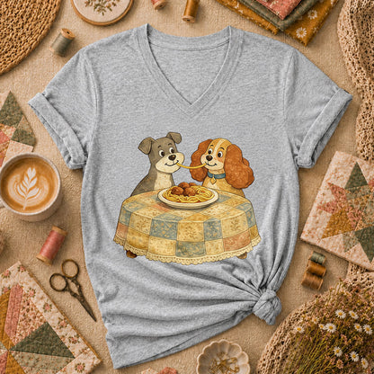 Love Dog Women's V-Neck - Sport Grey