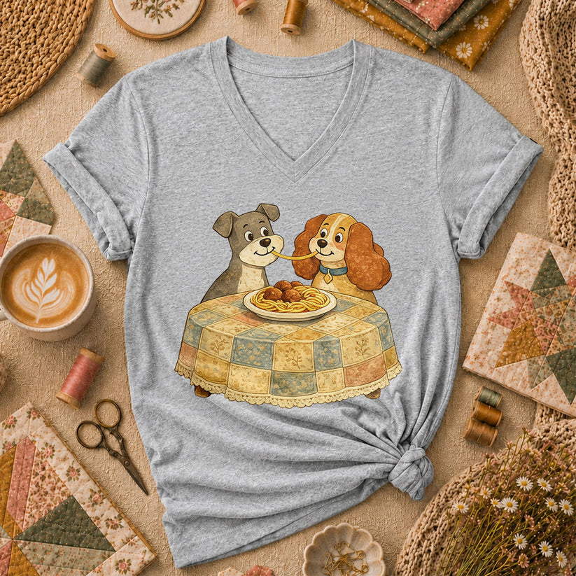 Love Dog Women's V-Neck - Sport Grey