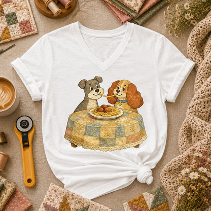 Love Dog Women's V-Neck - White