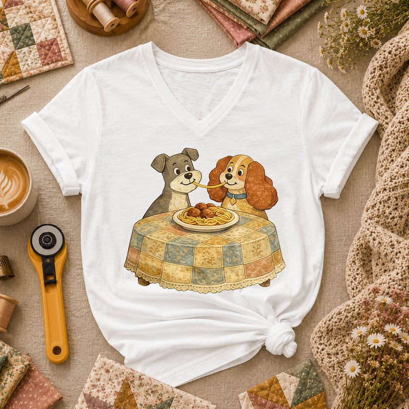 Love Dog Women's V-Neck - White
