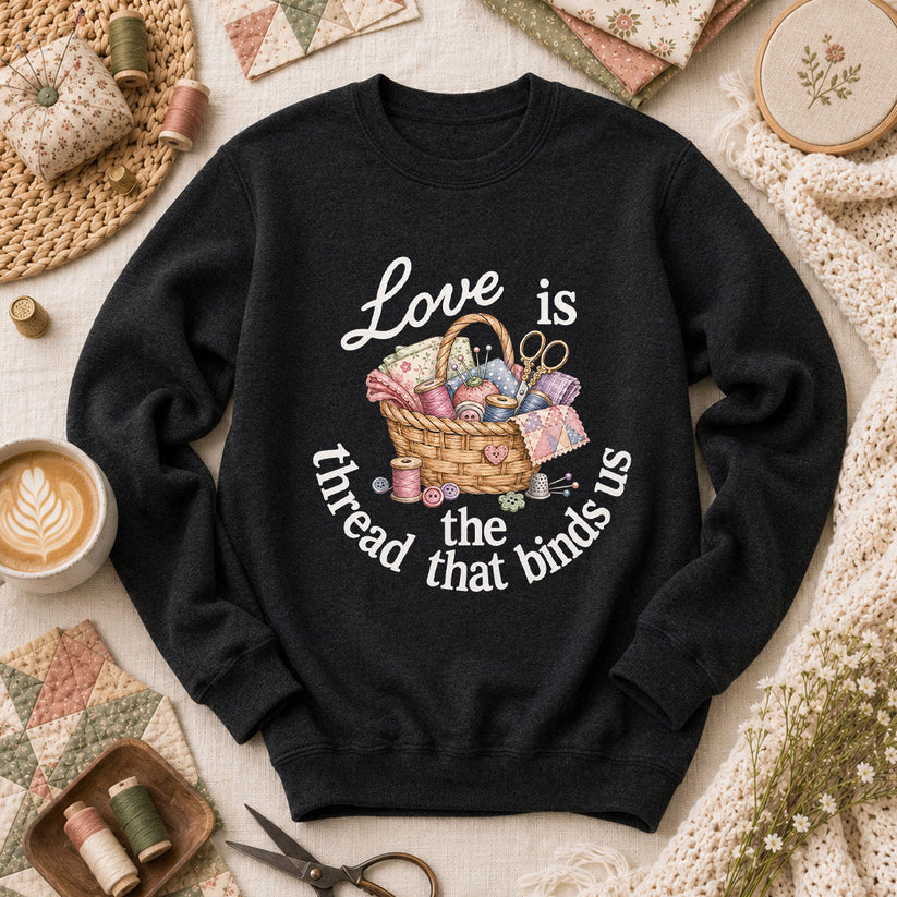 Love Is The Thread That Binds Us Long Sleeve - Black