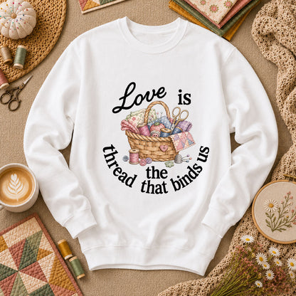 Love Is The Thread That Binds Us Long Sleeve - White