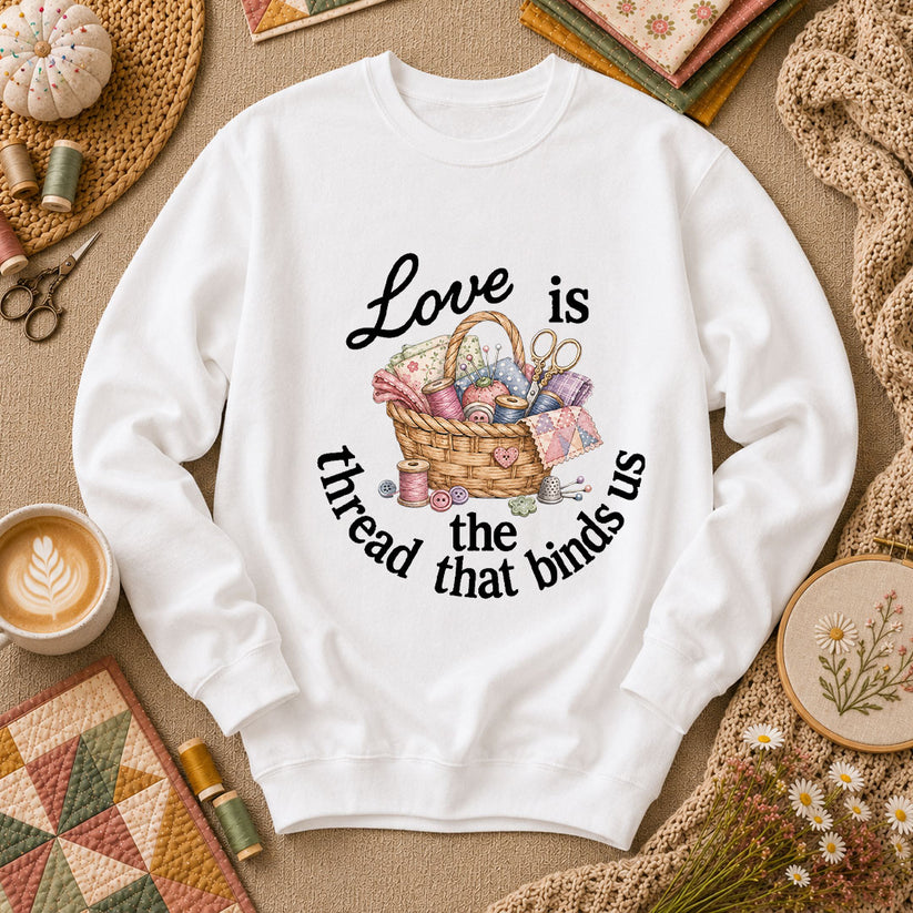 Love Is The Thread That Binds Us Long Sleeve - White
