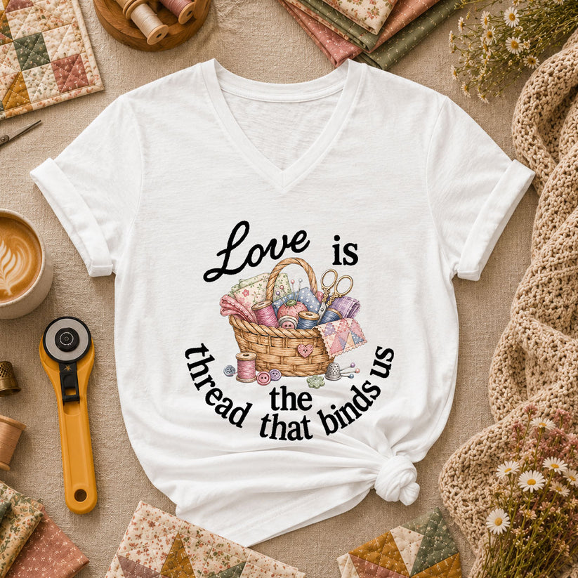 Love Is The Thread That Binds Us Women's V-Neck - White