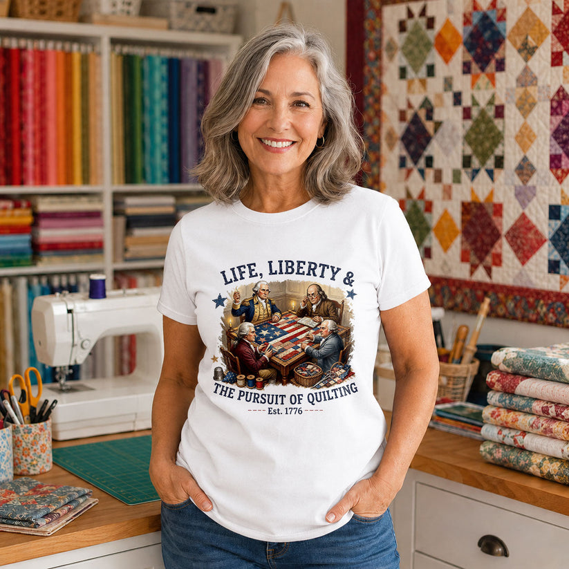 Love Sewing Machine American Flag Patriotic - Black view 6