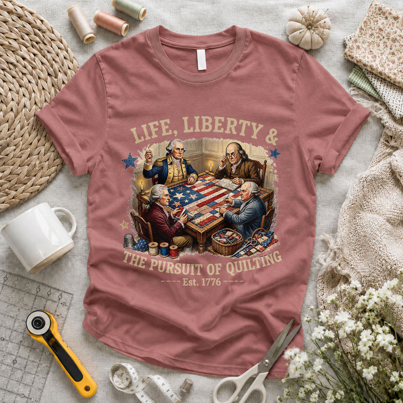 Love Sewing Machine American Flag Patriotic - Pink view 2