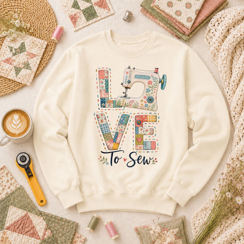 Love To Sew Machine Long Sleeve - Natural