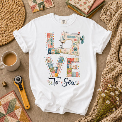 Love To Sew Machine T-Shirt - White