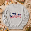 Love USA Flag Sewing Patriotic Long Sleeve