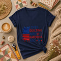 Loves Quilting And America Too Women's V-Neck
