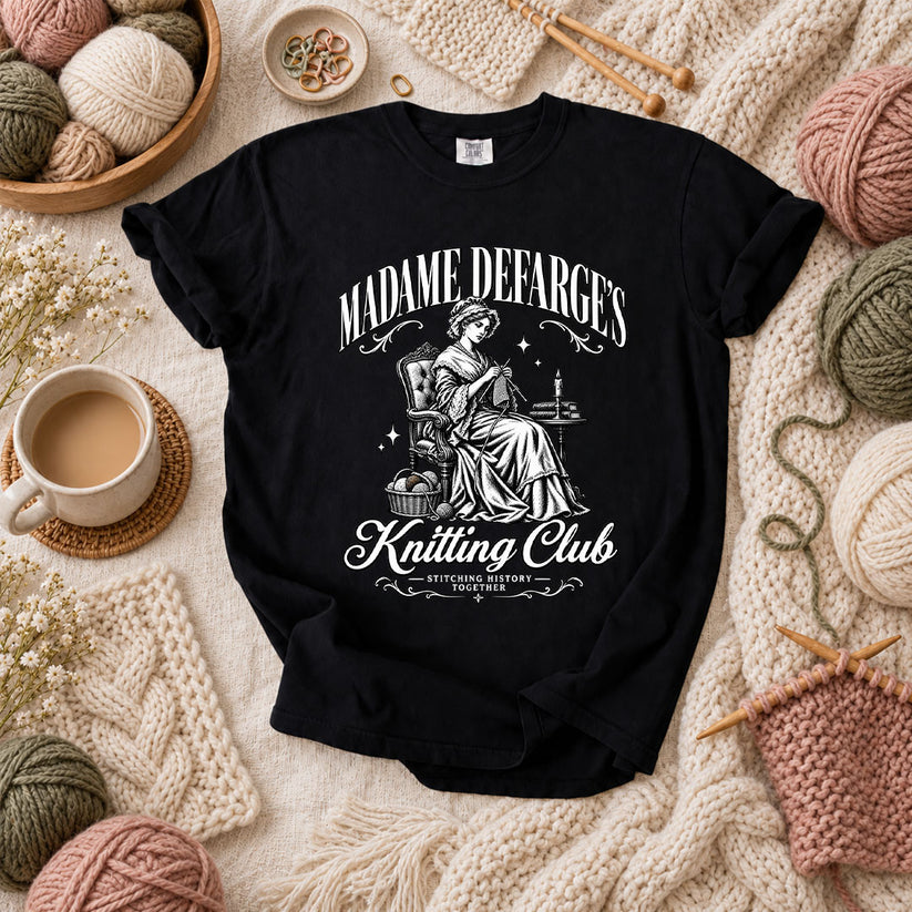 Madame Defarge's Knitting Club T-Shirt - Black