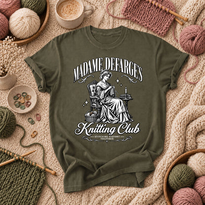 Madame Defarge's Knitting Club T-Shirt - Military Green