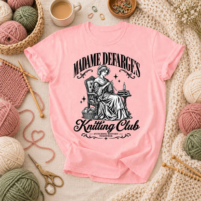 Madame Defarge's Knitting Club T-Shirt - Pink