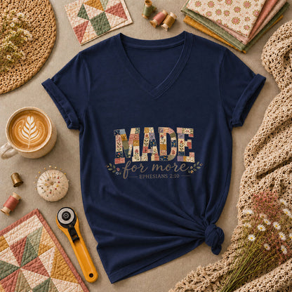 Made For More Ephesians 210 Women's V-Neck - Navy