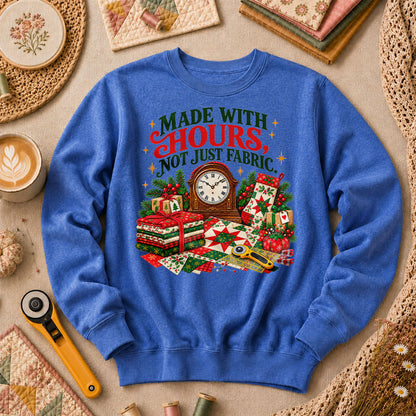 Made With Hours Not Just Fabric Christmas Quilting Long Sleeve - Heather True Royal