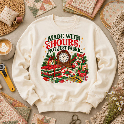 Made With Hours Not Just Fabric Christmas Quilting Long Sleeve - Natural