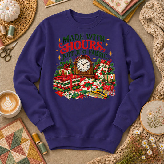 Made With Hours Not Just Fabric Christmas Quilting Long Sleeve - Purple