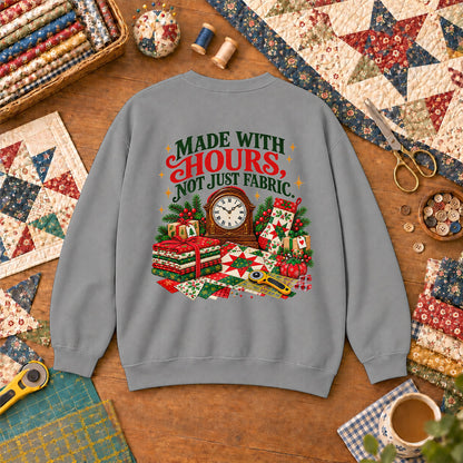 Made With Hours Not Just Fabric Christmas Quilting Sweatshirt - Sport Grey