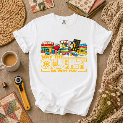 May The Quilt Be With You T-Shirt - White