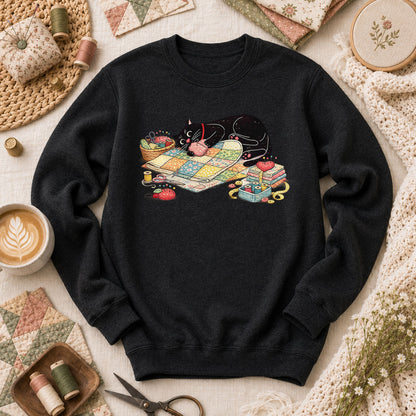 Meow Bite Sleeping Cat Long Sleeve - Black