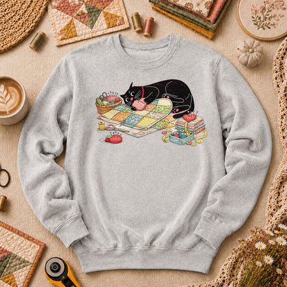 Meow Bite Sleeping Cat Long Sleeve - Sport Grey