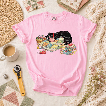 Meow Bite Sleeping Cat T-Shirt - Blossom
