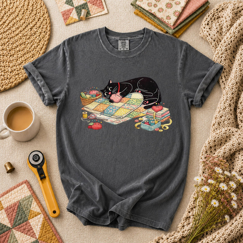 Meow Bite Sleeping Cat T-Shirt - Grey