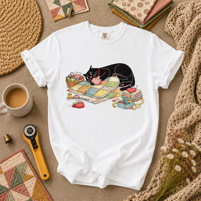 Meow Bite Sleeping Cat T-Shirt - White